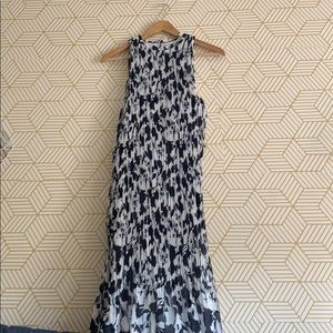 Blue and white ruffle dress